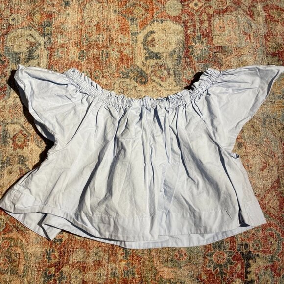 Wilfred Garance Blouse Light Blue off the Shoulder top size XS - Picture 5 of 6